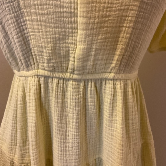 7. RDI Yellow Short Sleeve V-Neck Tiered Dress  100% Cotton Size XS - Picture 6 of 10